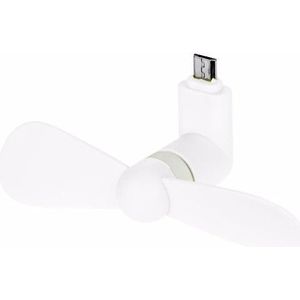 Witte mini telefoon ventilator micro-usb 15 cm