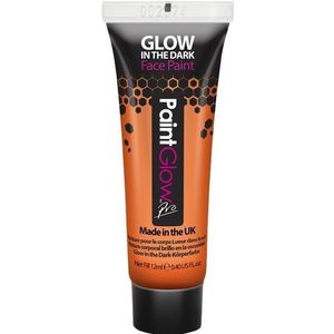 PaintGlow Face/Body paint - neon oranje/glow in the dark - 10 ml - schmink/make-up - waterbasis