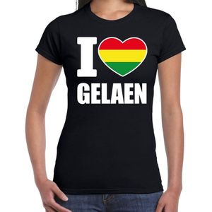 Carnaval I love Gelaen / Geleen t-shirt zwart voor dames