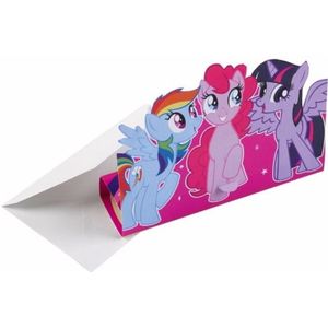 8x kinder feest My Little Pony uitnodigingen met enveloppen