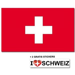 Zwitserland vlag + 2 gratis stickers