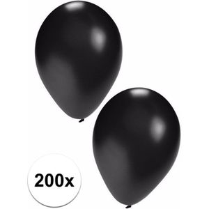 200x zwarte feest ballonnen