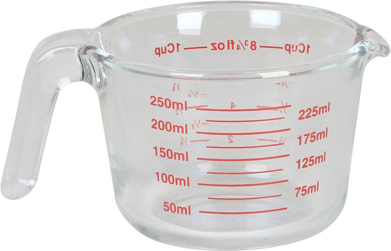 Urban Living maatbeker/mengbeker - glas - 250 ml - schenktuit