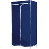 Mobiele opvouwbare kledingkast/garderobekast 160 cm blauw - Camping/zolder