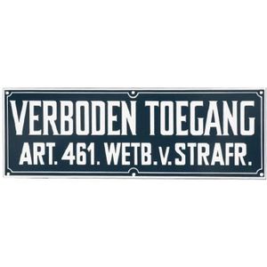 2x Verbodsbordjes verboden toegang 12 x 35 cm blauw/wit kunststof