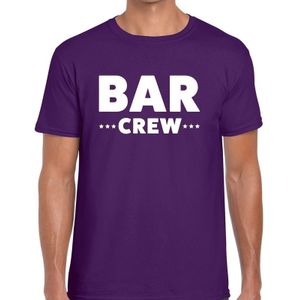Bellatio Decorations Bar Crew t-shirt voor heren - personeel/staff shirt - paars
