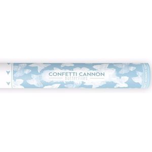 Confetti kanon bruiloft vlinders wit 40 cm