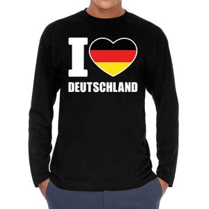 I love Deutschland supporter shirt long sleeves zwart voor heren