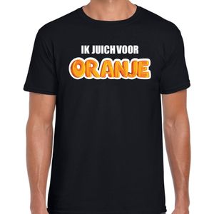Zwart fan shirt / kleding Holland ik juich voor oranje EK/ WK voor heren