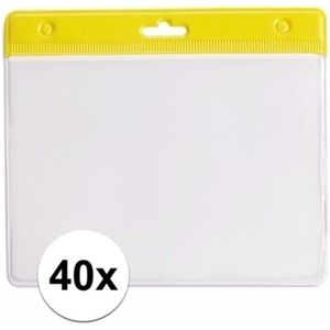 40x gele naamkaartjes houder geel 11,5 x 9,5 cm