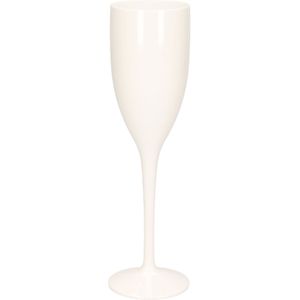 Onbreekbaar champagne/prosecco flute glas wit kunststof 15 cl/150 ml