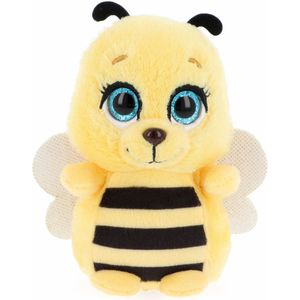 Keel Toys Knuffeldier kleine honingbij - zachte pluche - kwaliteit knuffels - geel/zwart - 14 cm