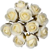 Ideas4seasons Decoratie roosjes foam - 6x - bosje van 12 - creme wit - Dia 2 cm