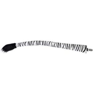 Zebra dieren verkleedset staart met clip 68 cm