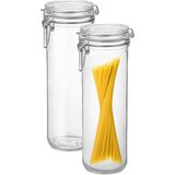 Bormioli Rocco Spaghetti voorraad/weck pot - 2x - glas - transparant - 26 x 9 cm - 1,5 L