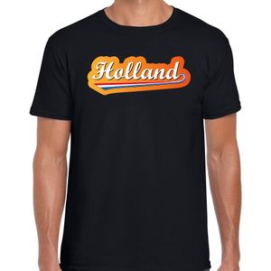 Zwart fan shirt / kleding Holland met Nederlandse wimpel EK/ WK voor heren