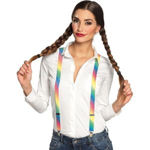 Regenboog kleuren bretels voor dames