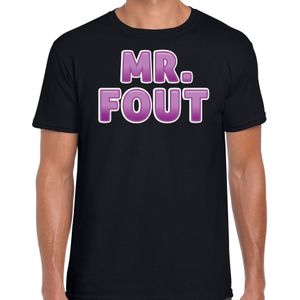 Bellatio Decorations verkleed t-shirt voor heren - Mr. Fout - zwart/paars - carnaval