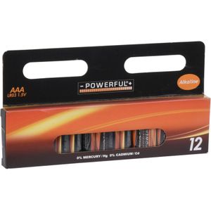 Powerful Batterijen - AAA type - 12x stuks - Alkaline