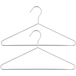 Set van 20x stuks metalen kledinghangers chroom 40 x 21 cm - Kledingkast hangers/kleerhangers