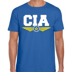 C.I.A agent tekst t-shirt blauw voor heren