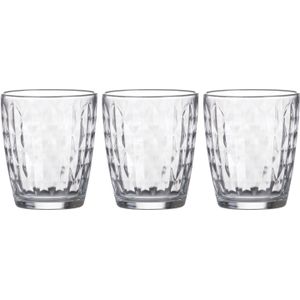 LAV water/drinkglazen Artemis - gedecoreerd glas - 3x stuks - 340 ml