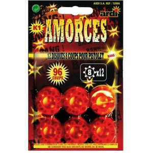 Sandy Speelgoed plaffertjes 8 schots - 12 ringen - voor plaffer pistool/revolver