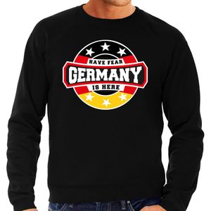 Have fear Germany / Duitsland is here supporter trui / kleding met sterren embleem zwart voor heren