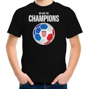 EK / WK voetbal shirt Kroatie fan we are the champions zwart voor kinderen