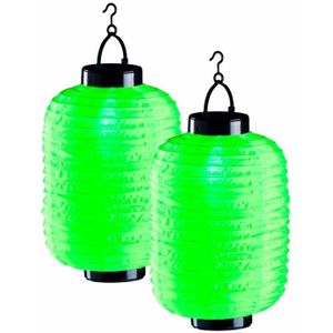 3x lampionnen op zonne energie groen