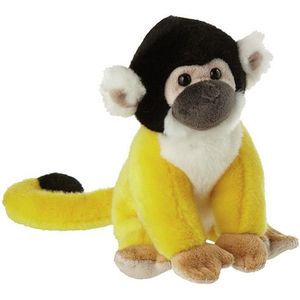 Pluche Squirrel Aapje Geel Knuffel van 18 cm - Dieren Speelgoed Knuffels Cadeau