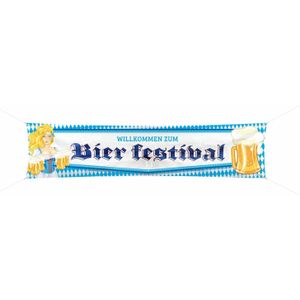Beierse/Bayern print mega vlag/straatbanier met bier 40 x 180 cm feestversiering