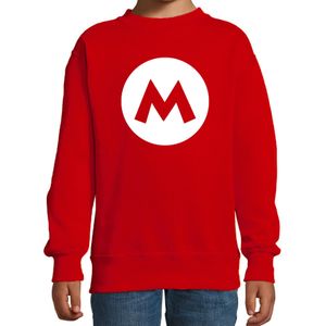 Mario loodgieter carnaval verkleed sweater rood voor kinderen