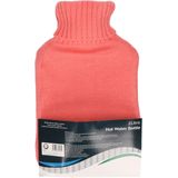 DID Warmwaterkruik met gebreide hoes - roze - 2L - kruiken voor warme voeten/lichaam