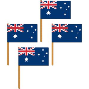 Set van 4x stuks australie zwaaivlaggetjes 30 x 45 cm