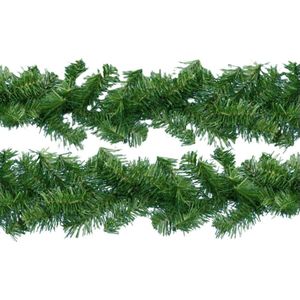 Everlands Dennen guirlandes - 2x - groen - 270 cm - D9,5 cm - 180 tips