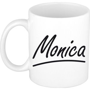 Monica voornaam kado beker / mok sierlijke letters - gepersonaliseerde mok met naam