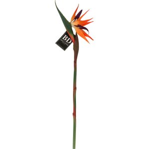 Bellatio Design Kunstbloem Strelitzia - 84 cm - losse tak - kunst zijdebloem - Paradijsvogelplant