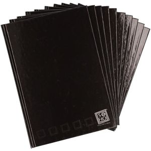 10x Zwarte schriften met harde kaft gelinieerd A5 formaat