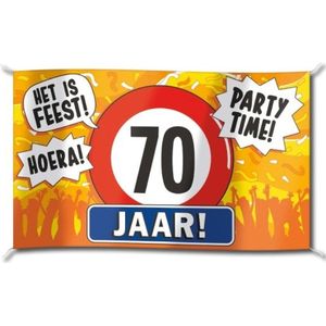 70 jaar versiering banner 100 x 150 cm