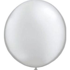 Zilveren ballon Qualatex 90 cm