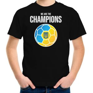 EK / WK voetbal shirt Oekraine fan we are the champions zwart voor kinderen