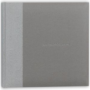 Fotoboek/fotoalbum Luis met 20 paginas grijs 24 x 24 x 2 cm