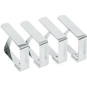 Tafelkleed klem - 4x - RVS - 5 x 4 cm - tafelzeil klemmen