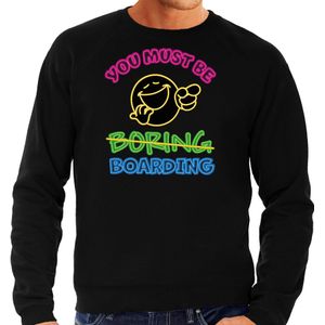 Bellatio Decorations Apres ski sweater voor heren - boarding - zwart - snowboarden - wintersport