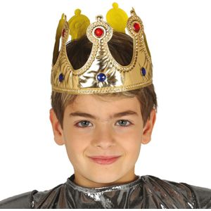 Guircia verkleed kroon voor kinderen - goud - stof - koning - koningsdag/carnaval
