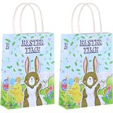 4x stuks pasen thema Easter Time papieren feestzakjes/uitdeelzakjes