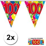 100 jaar vlaggenlijnen 2x met gratis sticker