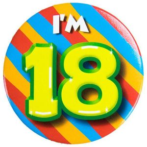 Speld/button met opdruk 18 jaar sweet eighteen / verjaardag