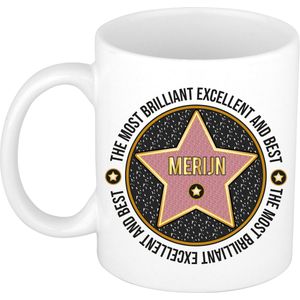 Bellatio Decorations Naam mok Merijn - most briljant - cadeau beker